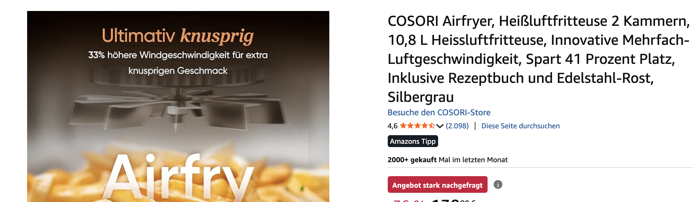 Der COSORI Dual Airfryer ist 41 % platzsparender, extra knusprig dank DC-Motor & ideal für Brot. Jetzt entdecken & gesund kochen!