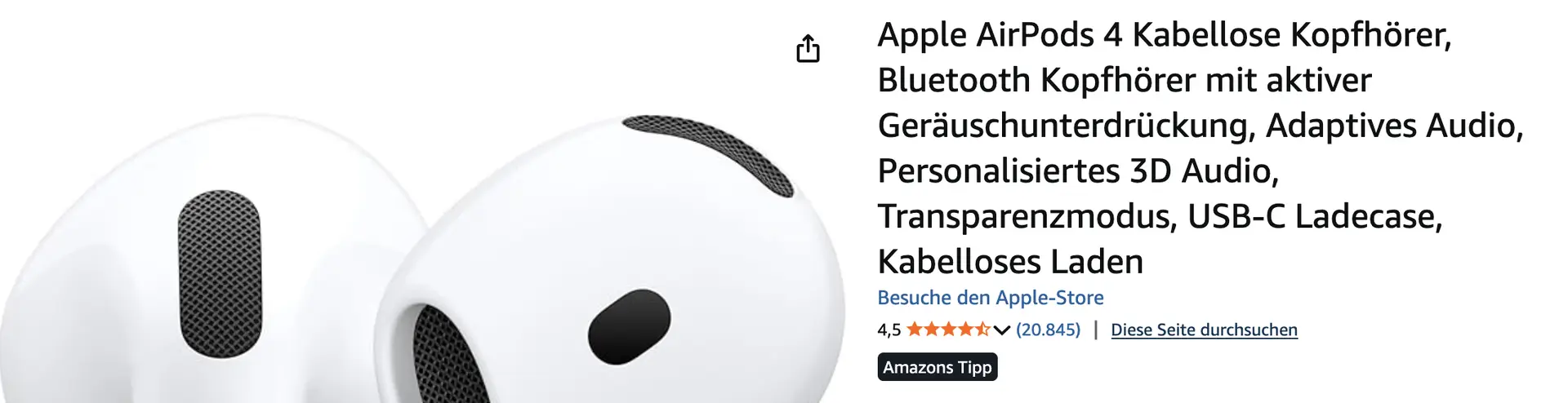 Apple AirPods 4 – Kabellose Kopfhörer