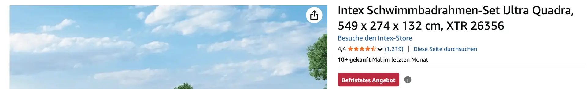 Mit dem Intex Schwimmbadrahmen-Set beginnt der Badespaß. Der Sommer kann also nun kommen!