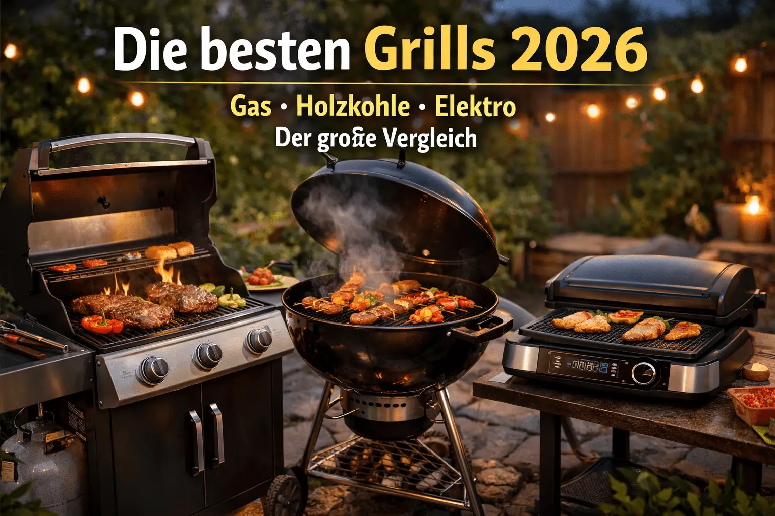 Die besten Grills 2026 im Vergleich – Gasgrill, Holzkohlegrill und Elektrogrill