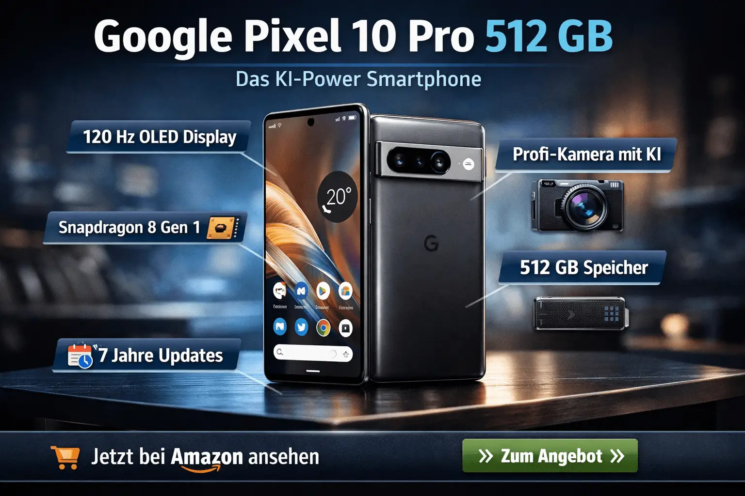 Das Google Pixel 10 Pro 512 GB ist ein Leistungstarkes Premium Smartphone mit KI