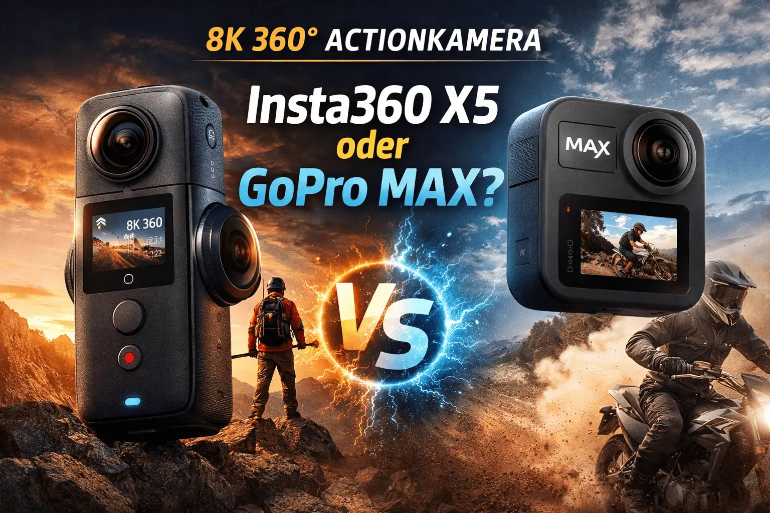 Insta360 X5 vs GoPro MAX – Vergleich der 8K 360 Grad Actionkamera mit Motorrad- und Outdoor-Aufnahmen