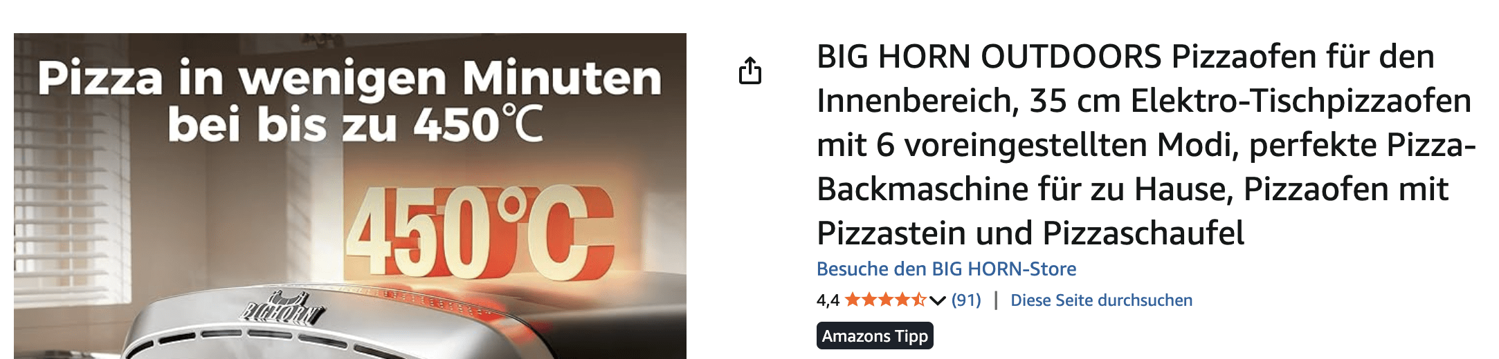 Pizza wie beim Italiener – knusprig, heiß und in wenigen Minuten fertig. Genau das verspricht der BIG HORN OUTDOORS Pizzaofen, ein moderner Elektro-Tischpizzaofen für den Innenbereich.