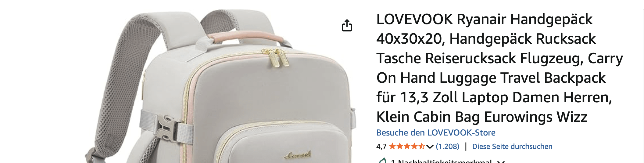 LOVEVOOK Ryanair Handgepäck – Der perfekte Reiserucksack für günstige Flüge