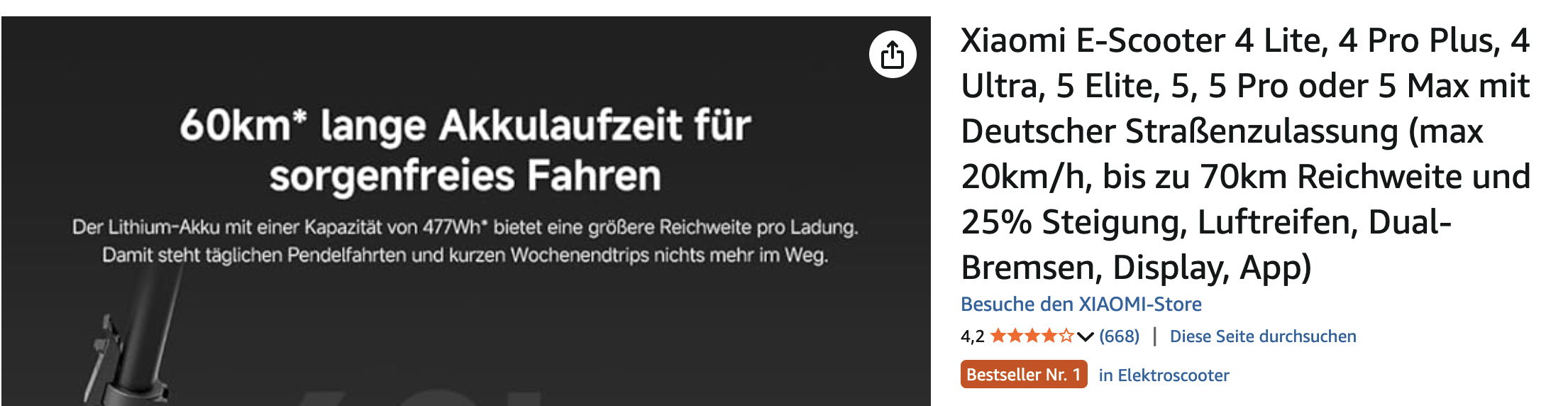 Der Xiaomi E-Scooter 4 Liten gehört zu den beliebtesten E-Scootern auf dem Markt und überzeugt durch ein starkes Preis-Leistungs-Verhältnis, modernes Design und zuverlässige Technik.