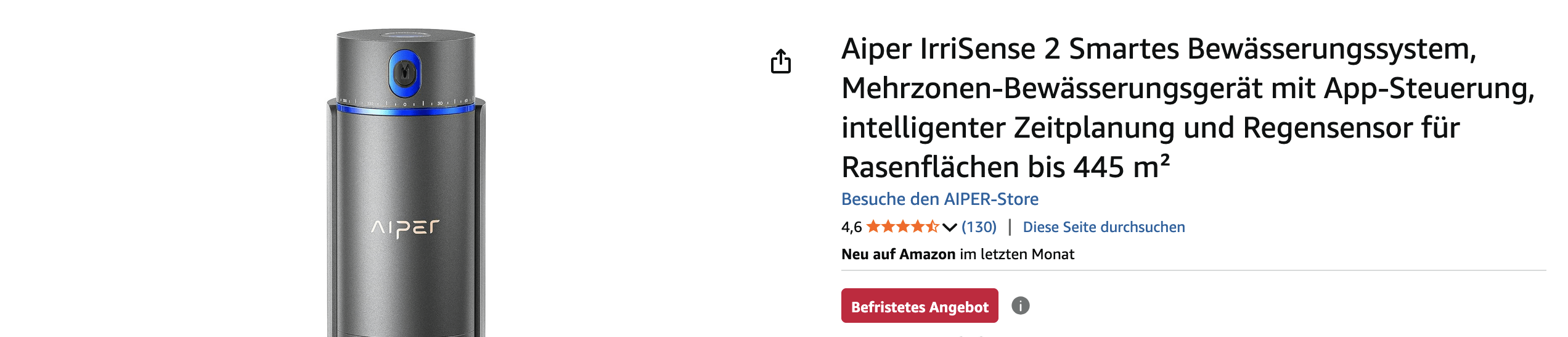 Dein Rasensprenger, der neue Aiper IrriSense 2, das smarte Bewässerungssystem
