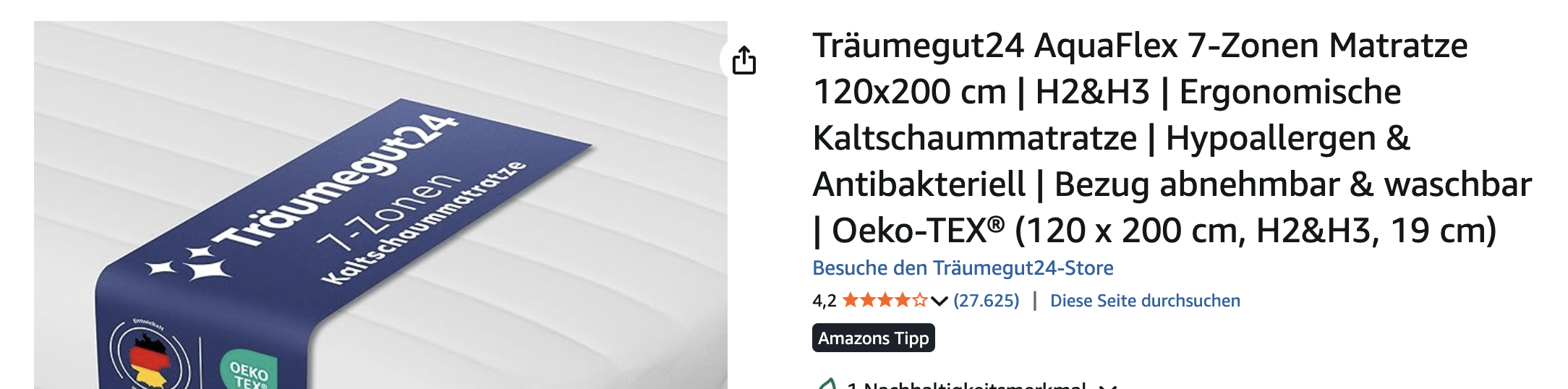 Perfekter Schlafkomfort mit der AquaFlex Matratze wird schlaf zur Erholung.