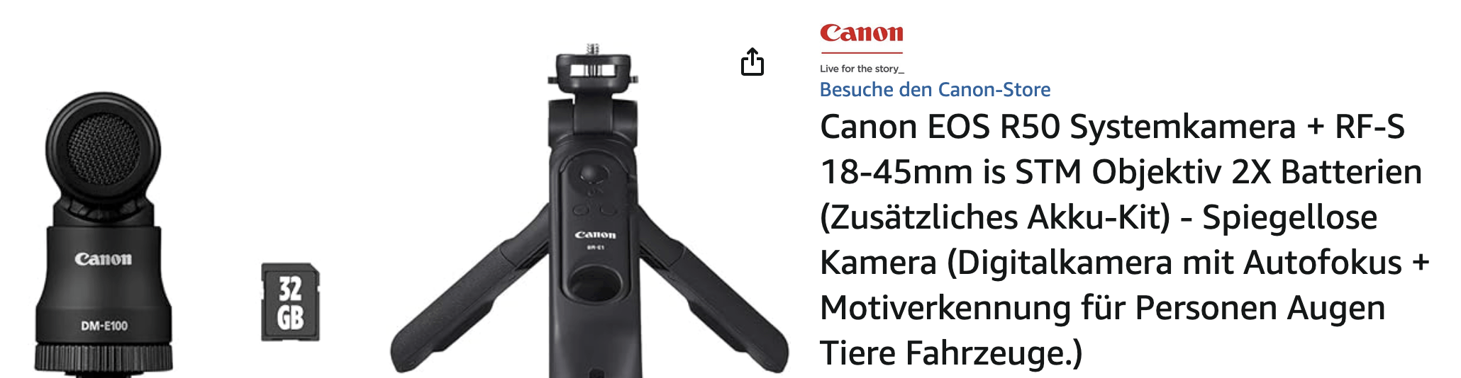 Canon EOS R50 Systemkamera – Perfekt für Einsteiger, Content Creator & Fotografie-Fans