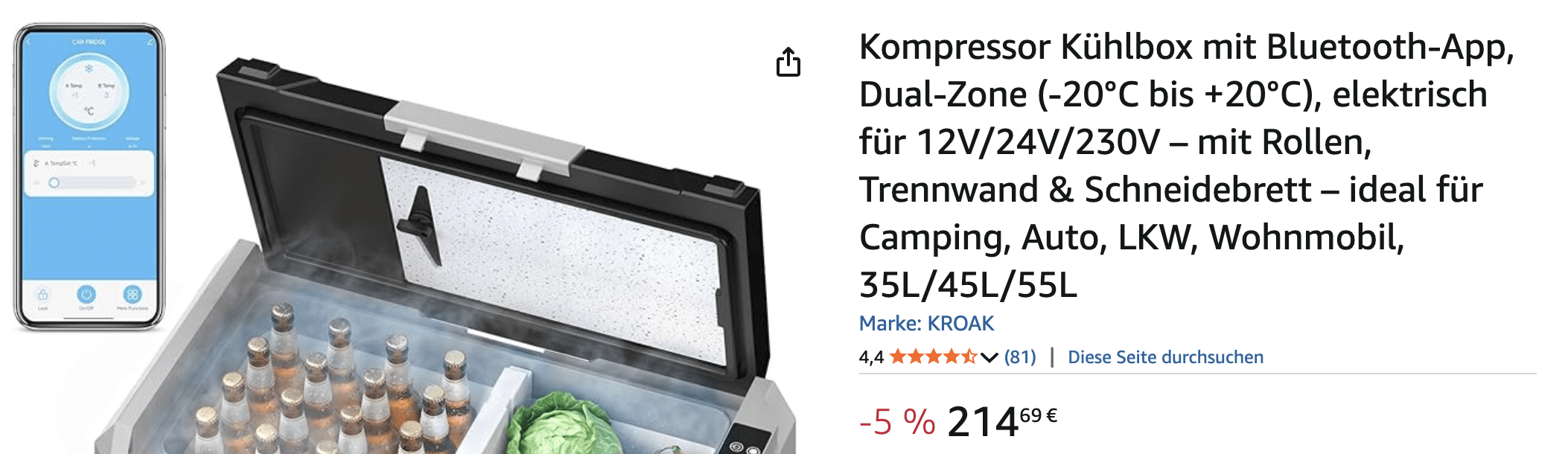 Deshalb ist für uns die Kroak Kompressor Kühlbox mit Bluetooth-App der geheime Preis Leistungs Testsieger.