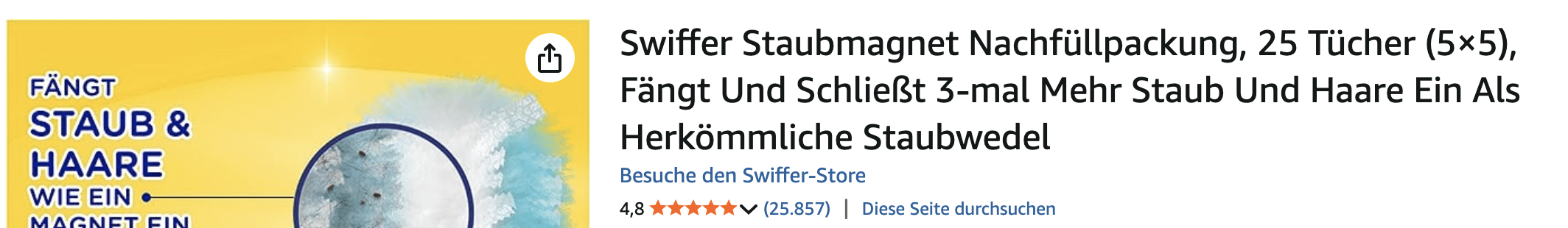 Die Swiffer Staubmagnet Nachfüllpackung gehört zu den beliebtesten Lösungen, wenn es um schnelle, gründliche und unkomplizierte Staubentfernung geht.