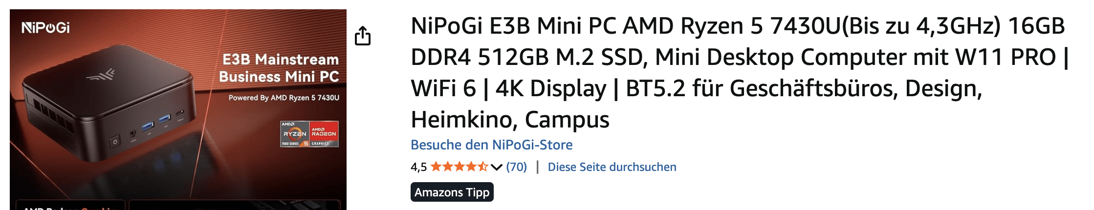 Mini Desktop Computer Test 2026 – Der NiPoGi E3B mit AMD Ryzen 5 überzeugt auf ganzer Linie