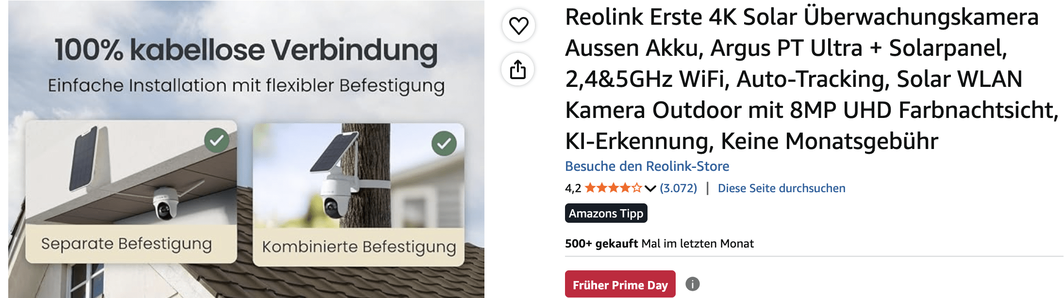 Reolink 4K Solar Überwachungskamera – Intelligente Sicherheit ohne Kabel und ohne Folgekosten